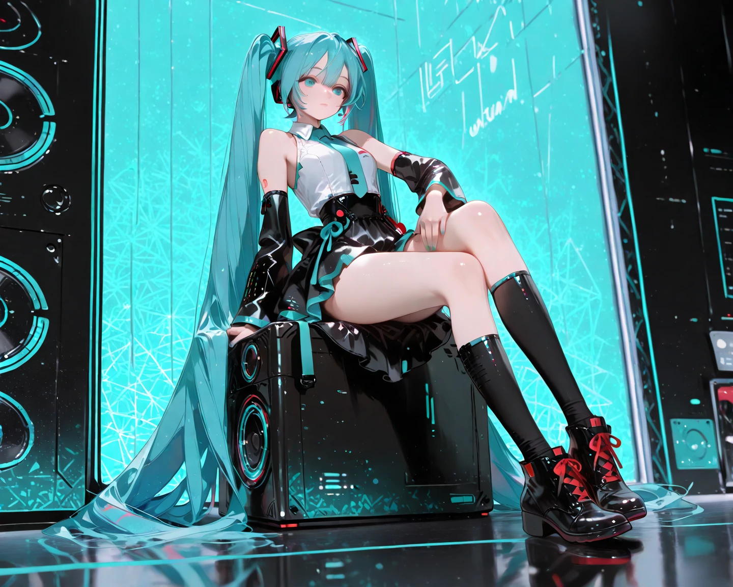 zevia, full body in high definition with a vinyl record For the footrest in an excellent evolution 8k (( Miniature toy for collection))
