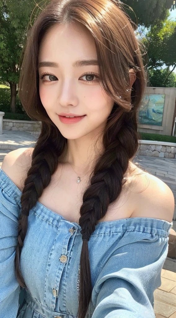 海in遊ぶ少女,thin,minure female, forehead, smile, One girl, bigchestの谷間, whole body, 観光地inの写真,Brown_hair, jewelry, Earrings, length_hair, french Braiding, side Braiding, Braiding, single Braiding, cover, lips, upper_body, Artist_name, Looking_in_Audience, big_chest, Brown_eye, smile, clavicle, nose, bMakeup, vertical_stripe, head_Tilt, lipstick, winermark,沖縄県宮古島市の綺麗なビーチin遊んinいる,Photorealistic, So realistic you could mistake it for a human,Instagrammer,丸くて大きなBrownのeye