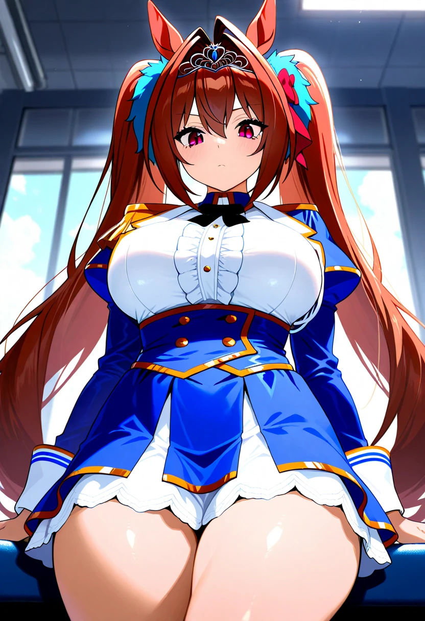 ????? anime style, UHD, masterpiece, anatomically correct, textured skin, super detail, best quality, highres,
full body, cowboy shot, photo room, 
1girl, solo, same character,
she is an art model, 
clothed, 
skirt lift by myself, 
posed for the photographer, 
smile