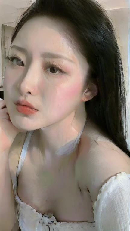 araffe woman with a white dress and a pearl necklace, xintong chen, wenfei ye, dilraba dilmurat, xision wu, pearls necklace, 8k selfie photograph, yanjun cheng, shaxi, chengyou liu, Zhang Wanting, lulu chen, pearls necklace, xue han, Gemma Chen, Inspired by Huang Ji