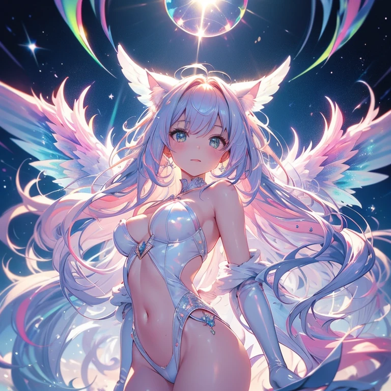 Flat Chest,masterpiece,Highest quality,High resolution,Pink Hair,Long Hair,Afterglow,Golden Eyes,Small nipples,High leg swimsuit,Bare Chest,Wet,Browsing Caution,Pussy,vagina,(Sex),Genital tattoo,Luminous tattoo,penis、(Cowgirl)、bleed