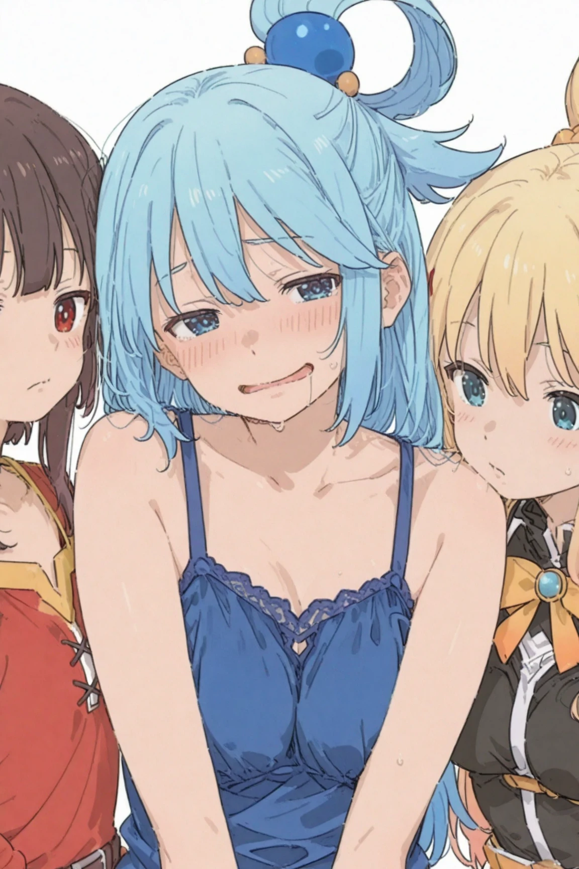 Two Women, Asuka Shikinami and Rei Ayanami, Having ???? sex outdoors、???? Release, smile, excited, incontinence, Double Peace Sign