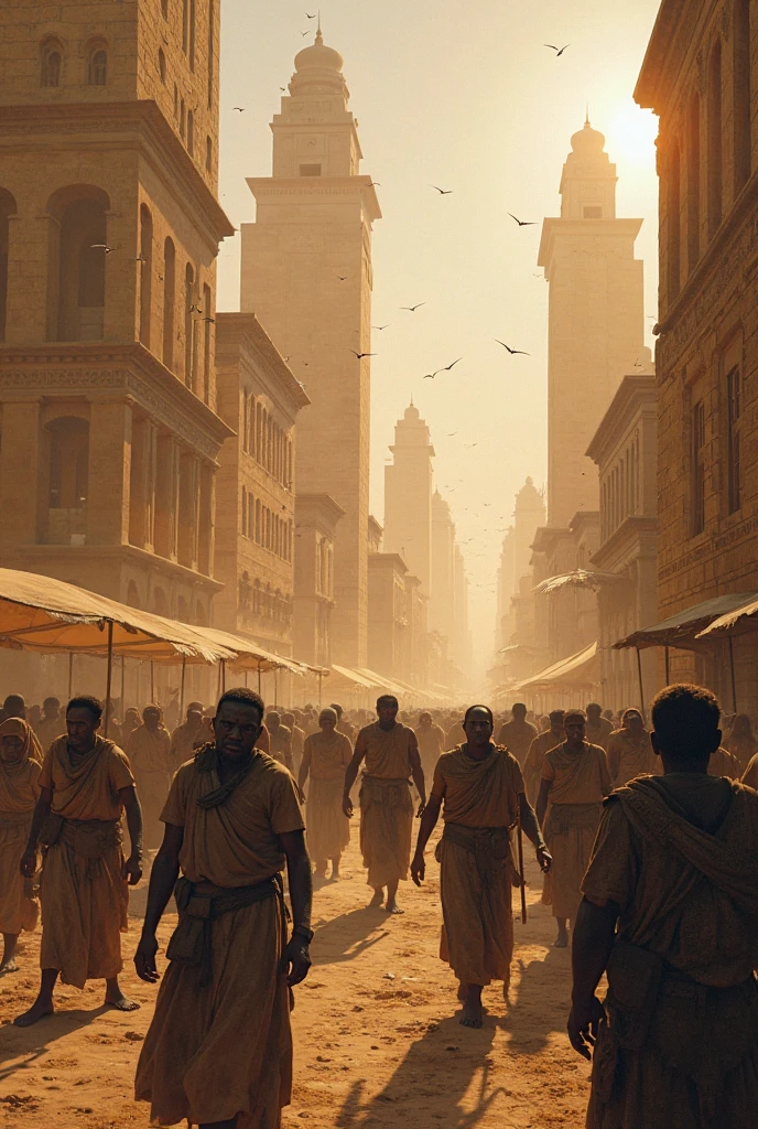 drawix8 unfinished sketch ancient city slave market, a powerful warrior buys a young naked slave girl in the background detailed architecture details and a group of people watching,  masterpiece masterpiece <lora:drawix8:1>