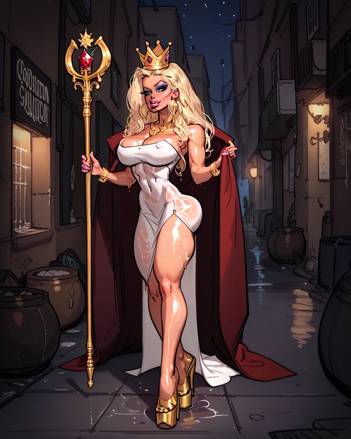 A very sexy and beautiful ancient Persian girl,A very mature and beautiful girl,Sexy mature royal sister,Royal sister temperament,Supermodel temperament,persian noble temperament, milk on her face, solo,In ancient palaces,Imprisoned in a bedroom decorated in ancient Persian style,Female slaves,gold chain hands and feet,with foot cuffs,Biting a saliva ball in his mouth,Drooling,latex sexy lingerie set,lace underwear,latex underwear,Gold leaf lace latex underwear,corset vest type underwear,patent leather leggings,Succubus lewd patterns,persian noble,Strappy pointed toe heels,jewelry,耳Nipple Ring,choker necklace,Bracelet(An extremely delicate and beautiful work:1.1)a very sexy and beautiful woman,Have perfect body proportions,Tight body lines,Sexy and perfect body curves(Plump),moist skin feeling,clear skin texture(Advanced skin details:1.1)supermodel perfect face,Sexy red lips,Enchanted smile,The exquisite and beautiful facial features of ancient Persian girls,long light gold hair,Clear and fine hair texture(Quality hair details:1.1),Light blue pupils,Clear and refined eye details,Beautiful and sophisticated eye makeup,(Advanced eye detail:1.1)The optimal ratio of four fingers to one thumb.Beautiful and exquisite manicure,Feet with perfectly proportioned thighs and calves,persian noble femininity,Royal sister demeanor,Royal Sister Series,persian noble,Gold foil color series,Latex suit series,Sexy Latex underwear,Gold foil color lace underwear series,corset vest type underwear series,Patent leather trousers series,Succubus lewd patterns series,Fun Photographic works,Golden chain series,Photographic works,Perfect work of art,The intricate details of Hyper Real,BestWorks,Best Picture Quality,Clear picture quality,ultradetailed,Very high resolution,Full body photography of one person,Hyper Real,Cover photo,profesional lighting ,Professional dimming,Perfect Goddess,Works of exquisite and intricate detail,Best Masterpiece