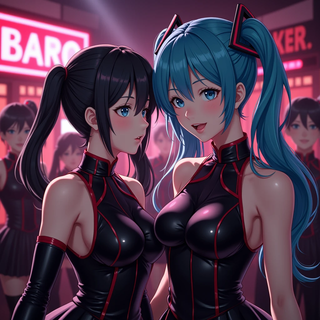 4 girls 、(Blackskin and Brown Skin and Whiteskin Gyarus:1.5, Random gyaru), Chilarism、(nightclub:1.5, nightclub lady:1.2, Nightlounge:1.2, lounge girls:1.3, neon Light and Dark)、Upper body portrait、drink alcohol、Drunkards、Fun atmosphere、sexy lady、Sit on the big red sofa