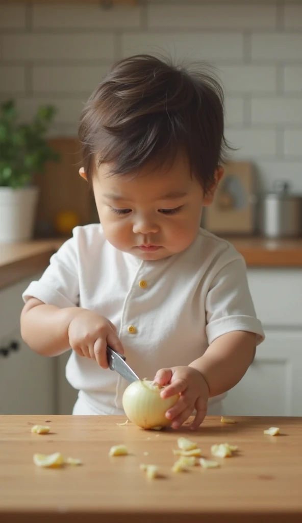 A fat boy making cute little things out of clay