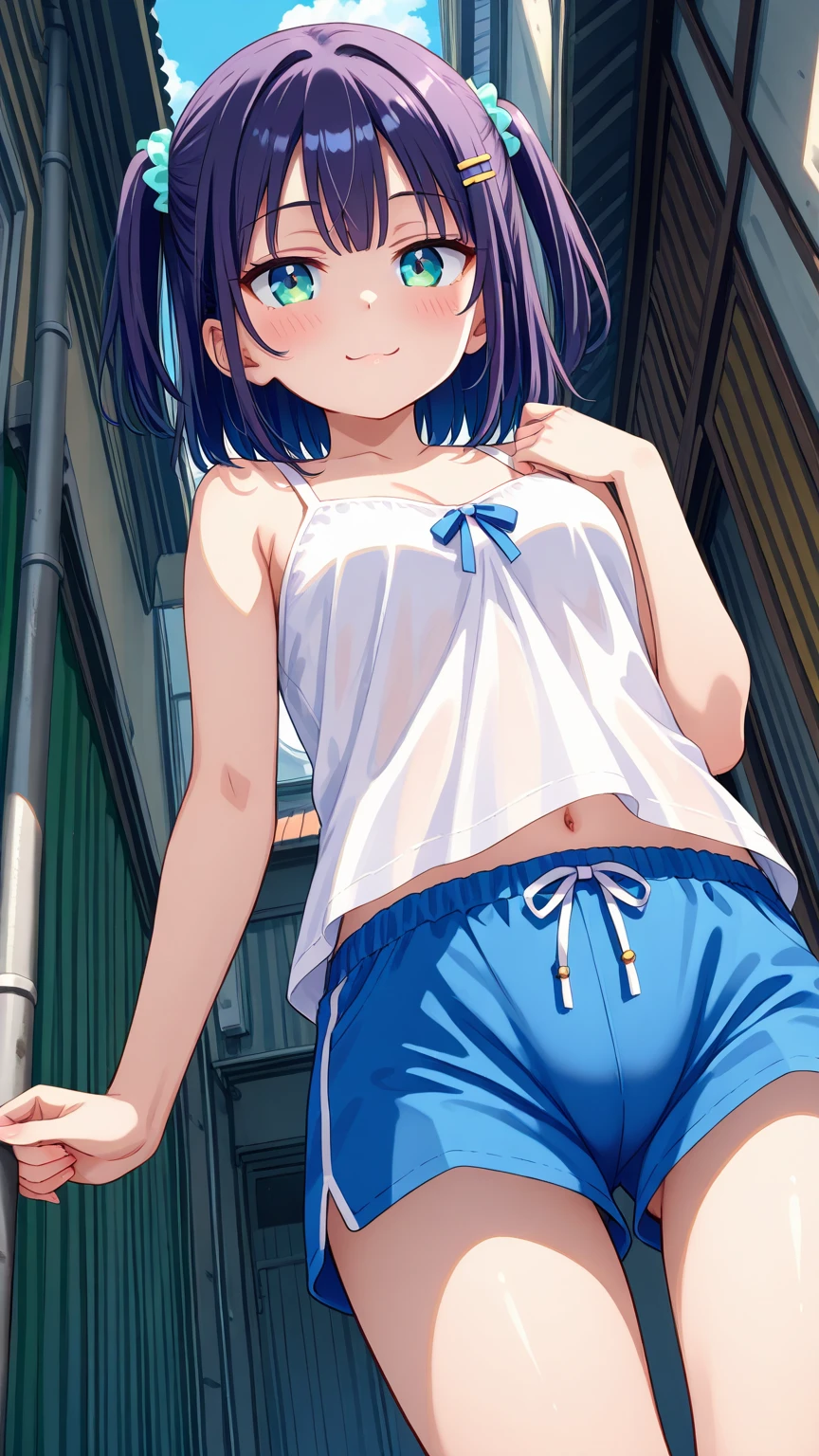 mio aikatsu, mio minato aikatsu, small breast, (((nude))), beach, breast out, nipple out, (((from below))), ((focus on vagina)), spread legs, siquat, (small breasts), 10 years old, smile, pool, master piece, best quality, big areola, big nipple, puffy nipple, embarassing, shy, blush,