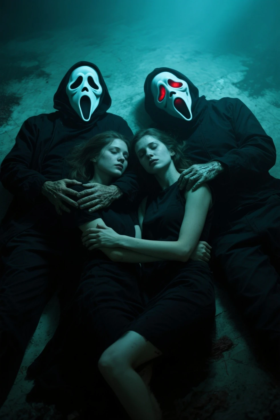 Arafed woman wearing a black dress with a white mask and a black hood., scary look, tumblr, horror vibes, scary pose, horror aesthetic, scary mood, shout out, 🔞🤡, másghost face, Scary style, Scaring, ghost face, scary face, creepy atmosphere, scary ghost, haunted expression, Scarry, tormented and sad expression