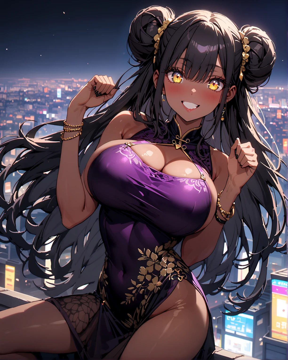 a beautiful woman or two, radiant eyes, hug, a smile,