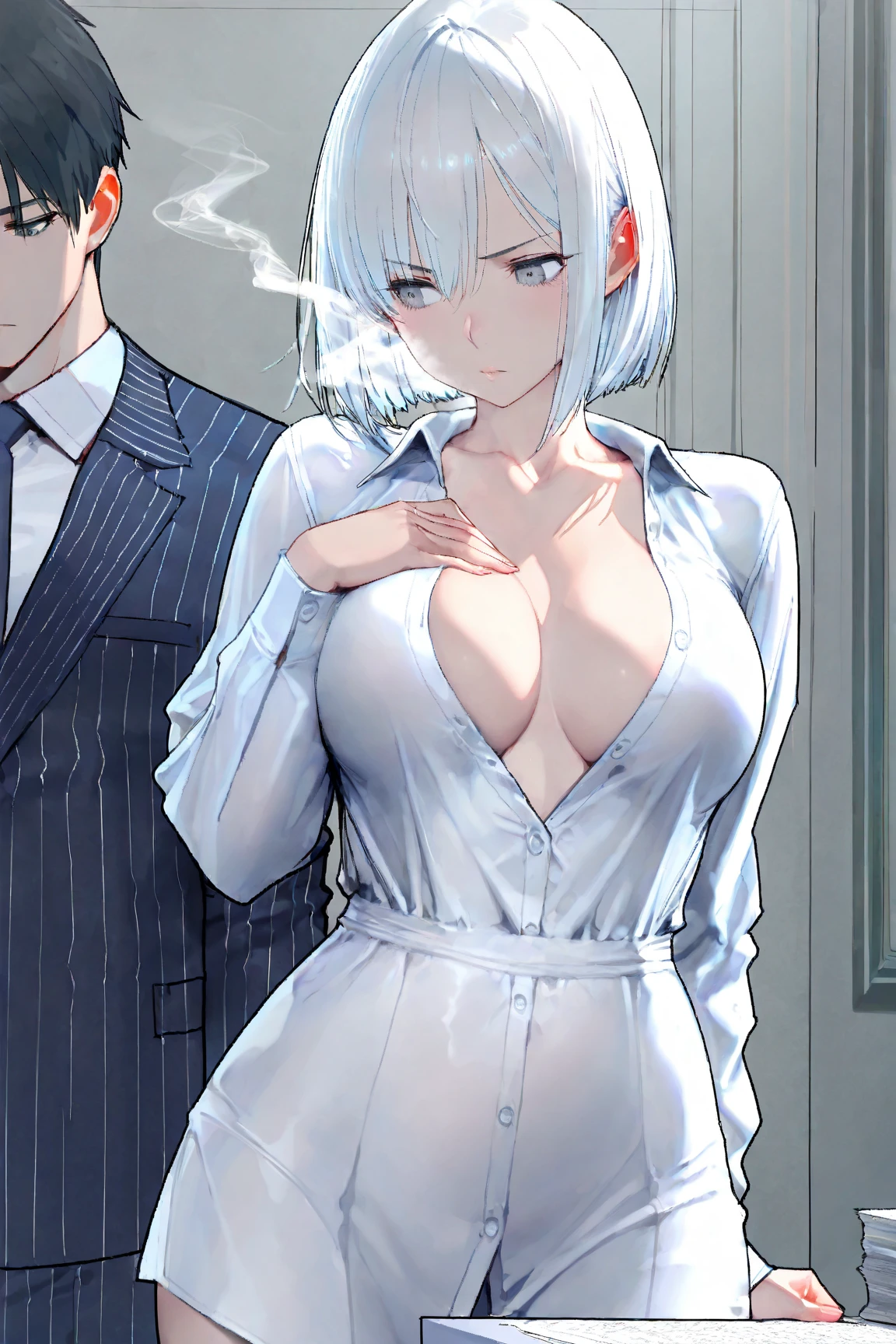 masterpiece, highest quality, Browsing Caution((crowded train:1.4)), ((throw, whole body, face focus)), Suzune, ((short hair, Gray Hair)), Delicate eyes、Finely crafted eyes、鈴音のClothes, White jacket, Black Shirt, Suzune hates it, mouth,Suzune, ((short hair, Gray Hair)), Suzune&#39;Suzune&#39;her face looks very mature、Suzune has a model-like figure........................................、Suzune is attractive、Suzune is 8 heads tall、Suzune&#39、鈴音は老人にClothesを剥ぎ取られる、Suzune is molested by an old man、Browsing Caution((crowded trainで集団痴漢される鈴音、Suzune is molested))、(2 elderly people、suzune 1 person)、Suzune has her breasts massaged by an old man、、Browsing Caution,(3 elderly people、1 girl,Breast sucking:1.4), ((She was grabbed from behind by an old man..................................:1.5)), ((The old man grabs Suzune&#39;Rub her breasts、Sucking nipples.:1.5)), Suzune, ((short hair, Gray Hair)), Suzune&#39;nipples are very small、Nipples are light pink..、Suzune is wearing Suzune&#39;Clothes、、(((Suzune&#39;Suzune&#39;her face looks very mature、Suzune has a model-like figure.....................................................、Suzune is attractive、Suzune has a very thin waist and legs....................................................。Suzune is 8 heads tall、Suzune is wearing a revealing bondage outfit、Inside the trainで集団痴漢に遭う鈴音、insult、crowded train、Inside the train、N Nipples are fully visible、
