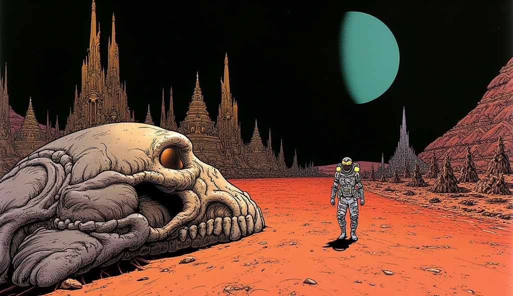 <lora:Richard Corben Style:1>Richard Corben Style - in the style of roger dean