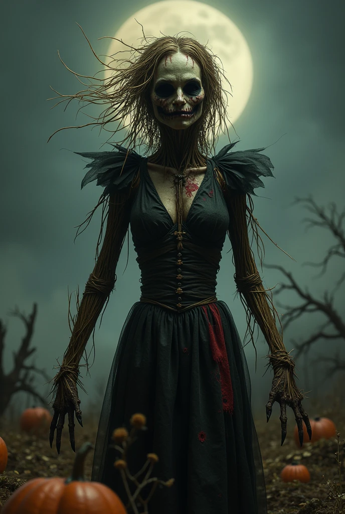 Subscribe to, long tattered rags, Grim, misty, Nebula, 1 girl, large, eerie, Grusel, wide eerie smile, shining red eyes, pointing at the viewer,