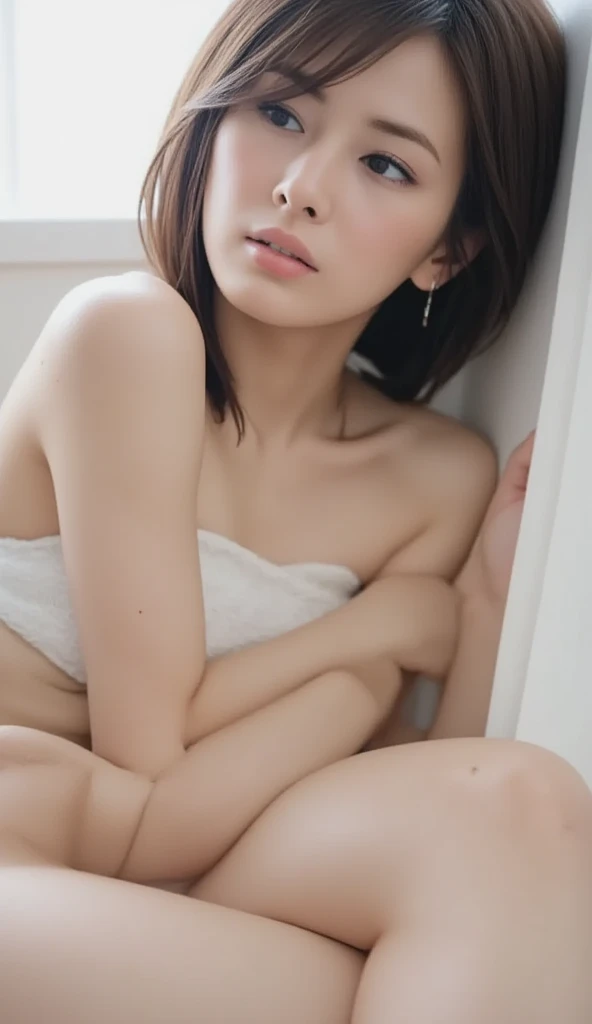 ((((Full body nude))))((((Beautiful in good shape))))、((((small nipples))))、(((dark pubic hair)))、Full body nude、I sat by the pool and spread my legs.