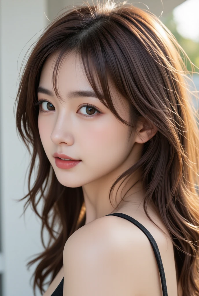 masutepiece, Best Quality, Illustration, Ultra-detailed, finely detail, hight resolution, 8K Wallpaper, Perfect dynamic composition, Beautiful detailed eyes, doress,Medium Hair, mid-chest, Natural Color Lip, Random and sexy poses,Smile,Tower Mansion