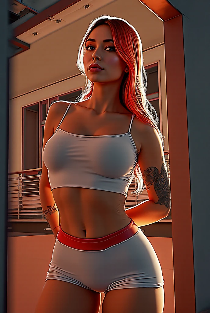 beautiful sun empress, detailed cat eye makeup, detailed face, detailed skin, mature body, tall body, seductive body, medium big breast, medium thigh, desert and pyramid backgrounds, phoenix dragon in sky, highly saturating sunbeams, holy ceremony, angelic halo, golden and orange spark dazzling around, holy magic circle, golden crown , golden majical lightning, best quality, masterpiece, trending on Artstation Detailed, Realistic,4k highly detailed digital art,octane render, bioluminescent, 8K resolution concept art, realism, by Mappa studios, masterpiece, best quality, (1girl), official art, illustration, ligne claire, (cool_color), perfect composition, absurdres, fantasy, focused, (clear clothing, transparent cloth, see-through material), (((cameltoe))), (red hair, freckles, huge breasts, nearly naked, underboob), thick but fit, blend of Natalie Dormer and Zendaya, silk robes, detailed castle background, 20 yo, natural, amazing body, pronounced feminine feature, speaking, laughing, festival, (((no panties)))