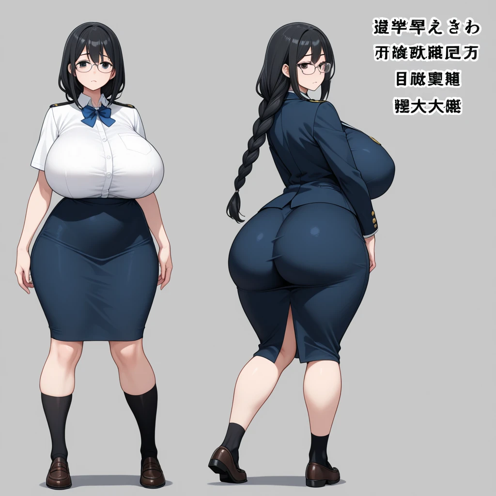 (masterpiece, official art), 1girls, solo, thick, curvy, curvaceous, blue hair, blue eyes, long hair, twintails, sona, (closeup), (huge breasts), fluffy breasts, saggy breasts, standing, cowboy shot, simple background, looking at viewer, (full height), smile, seductive, alluring attire, (black pencil skirt), (black pantyhose), (white shirt), (black office jacket), (arms behind back), view from front