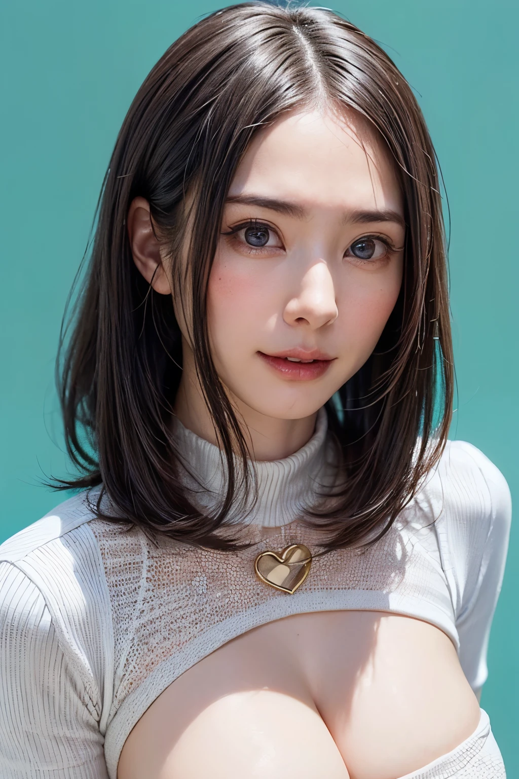 pureerosface_v1:0.05, best quality, photorealistic, 8k, high res, 1girl, woman, (skindentation), (portrait:0.6), gorgeous, dynamicpose, ((poolsidebackground:1.6)), ((necksweater:1.79)), straight-looking at viewer:1.8, (1girl eyes looking at viewer, medium-length hair, brownhair, sweptbangs:1.45), (bokeh), smile:1.2, (closed mouth:1.16), <lora:AAV-remu:0.65>