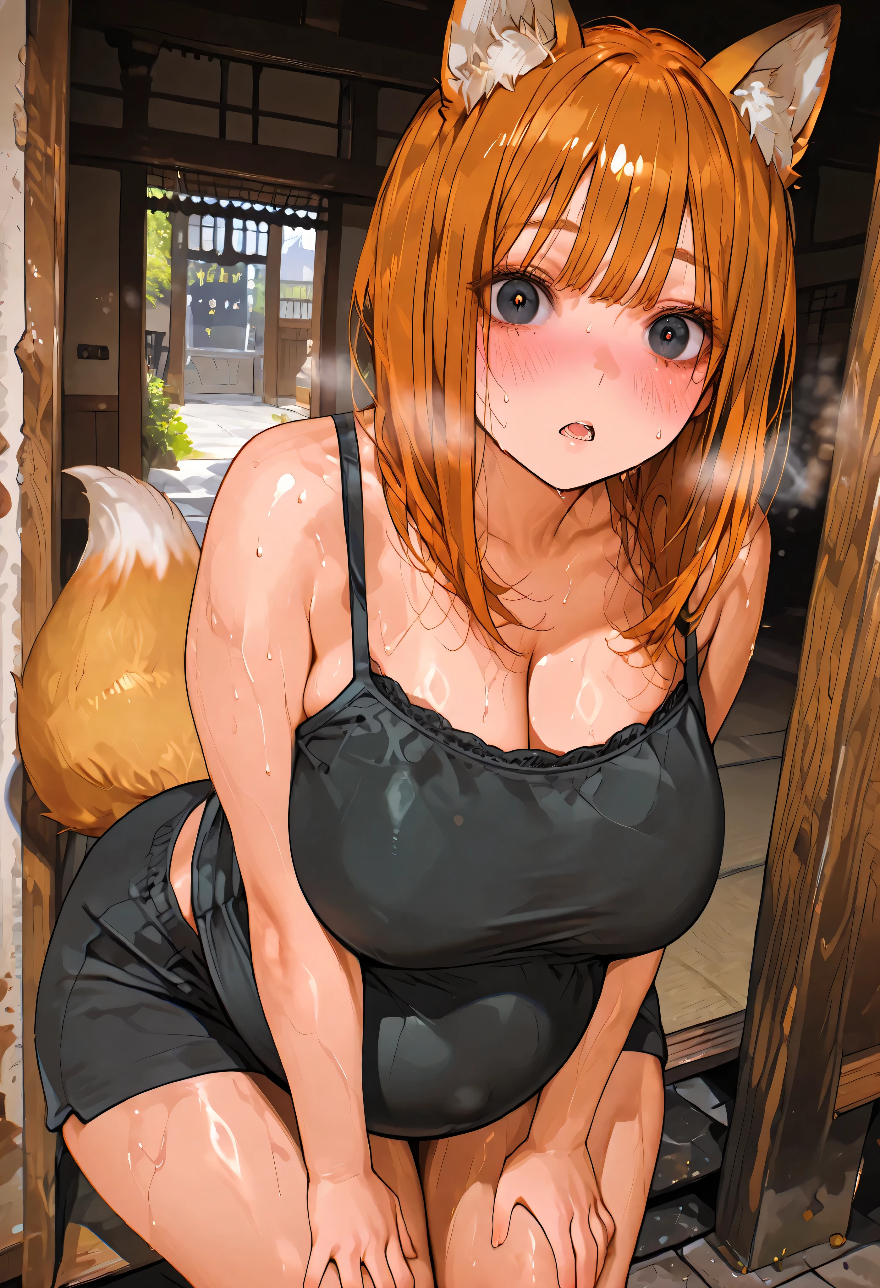 score_9, score_8_up, score_7_up, score_6_up, score_5_up, score_4_up, 1girl, <lora:holo_v1:0.7:1:lbw=TT>holo, spice and wolf, long hair, brown hair, animal ears, red eyes, wolf tail, (no panties:0.8), hanbok, navel cutout, vaginal, (pectoral bulge:1.2), <lora:bulgepecXLP-v1-000002:0.8>large dildo, object insertion, upper body, pussy juice, cafe, fantastic scenery, window, heavy rain, raining, pixel art
<lora:Line Art Style LoRA XLL:0.6>