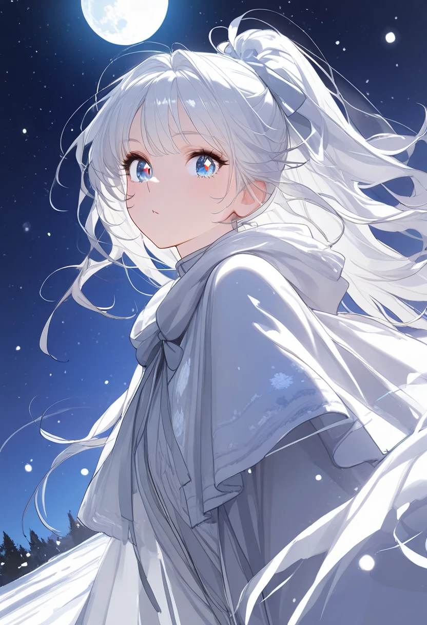 1girl in、AS-Adult、Smile、White dress、light、Gauze fabric、Fluttering in the wind、