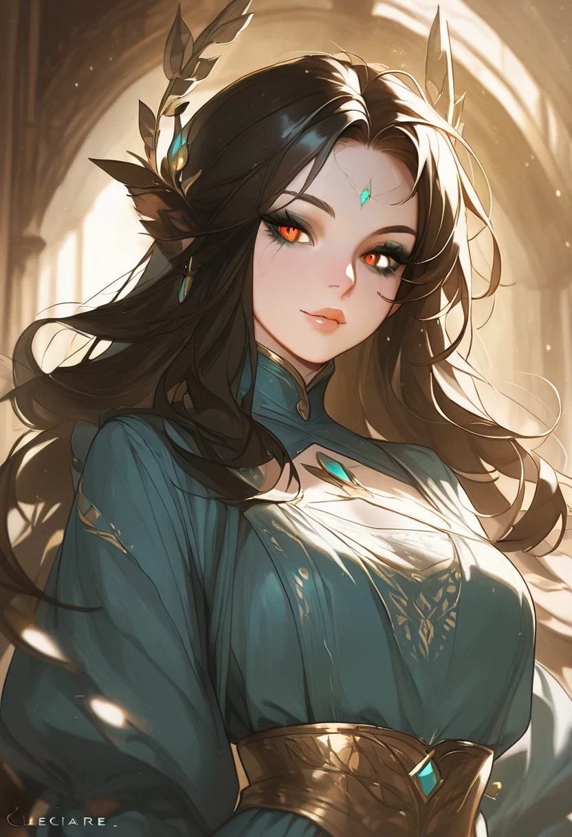 A beautiful woman, Queen, elven, ((kendo)), perfect body figure, very big breast, very big ass, milf, age 46, royal, mature, black color hair, happy smile, ponytail hair style, fine details, cinematic lighting, beautiful lighting effect, creative design, full frame, divine aura, shining light, perfect color transition, perfect balance of contrast, perfect color layer, perfectly smooth color blur, soft rendering, smooth color stroke, sun glare, optic lens, light ray, soft colors, smooth colors blend, perfect color rendering, harmony, perfect color harmony, light particles, perfect details, intricate details, color prism, fine details,