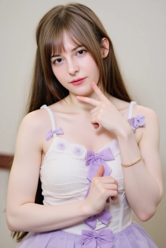 1girl, naked, animal ears, purple eyes, brown hair, wings, solo, long hair, blush, cat ears, flowers, looking at viewer, braids, bows, dresses, pink flowers, bows, hair accessories, bangs, cats, hair flower, animal ear hair, holding, virtual youtuber, blue bow, holding animal, catwoman, stuffed toy