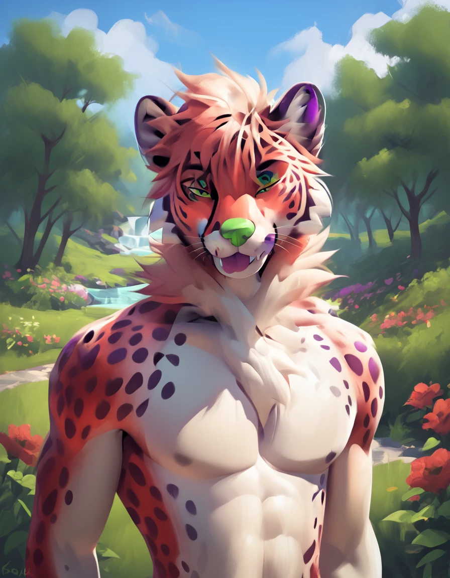 male anthro, majira, red fur, red body, white body, white fur, purple ears, black wrists, black hands, purple knees, purple elbows, green eyes, green claws, green nose, black hair, white fingers, fang, purple tongue, purple inside of mouth, vore_sequence, bedroom, furniture, detailed background, depth of field, (before and after), close up, close to camera, onomatopeia, digestion sounds, sound effect, masterpiece, best quality, high quality, absurdres, highres, incredibly absurdres, newest, amazing quality