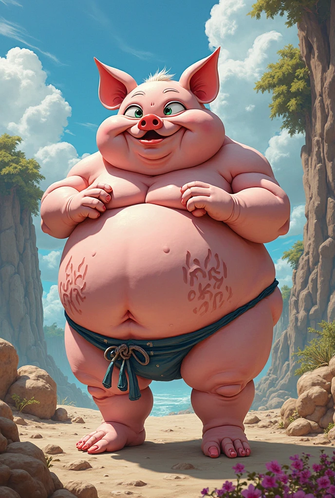 ((Masterpiece)),((Hight quality)),((Hught Detailed)),((Realistic,)) Anime Artistic masterpiece art, Obese muscle pig (massive obese, strong legs and arms, hairy, incredibly big looking) Long shot photo, Real life, kidg (Massive, broad shoulders, strong legs and arms, hairy) Obese muscle citizen (massive obese, strong legs and arms, hairy, incredibly big looking), Anatomy of character, Furry character, Dreamworks character, full body picture, He is a Kid pihe is a huge and chubby student who was bewitched by a spirit making his body larger than normal, making him uncomfortable on his way to school, big balls and