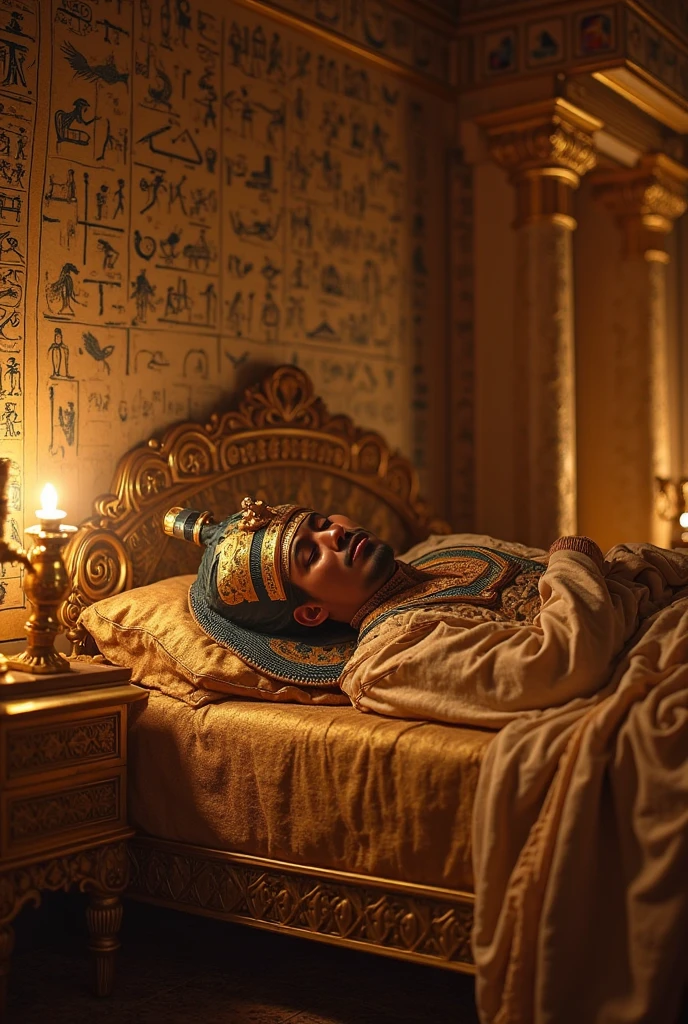 Biblical character Pharaoh sleeping