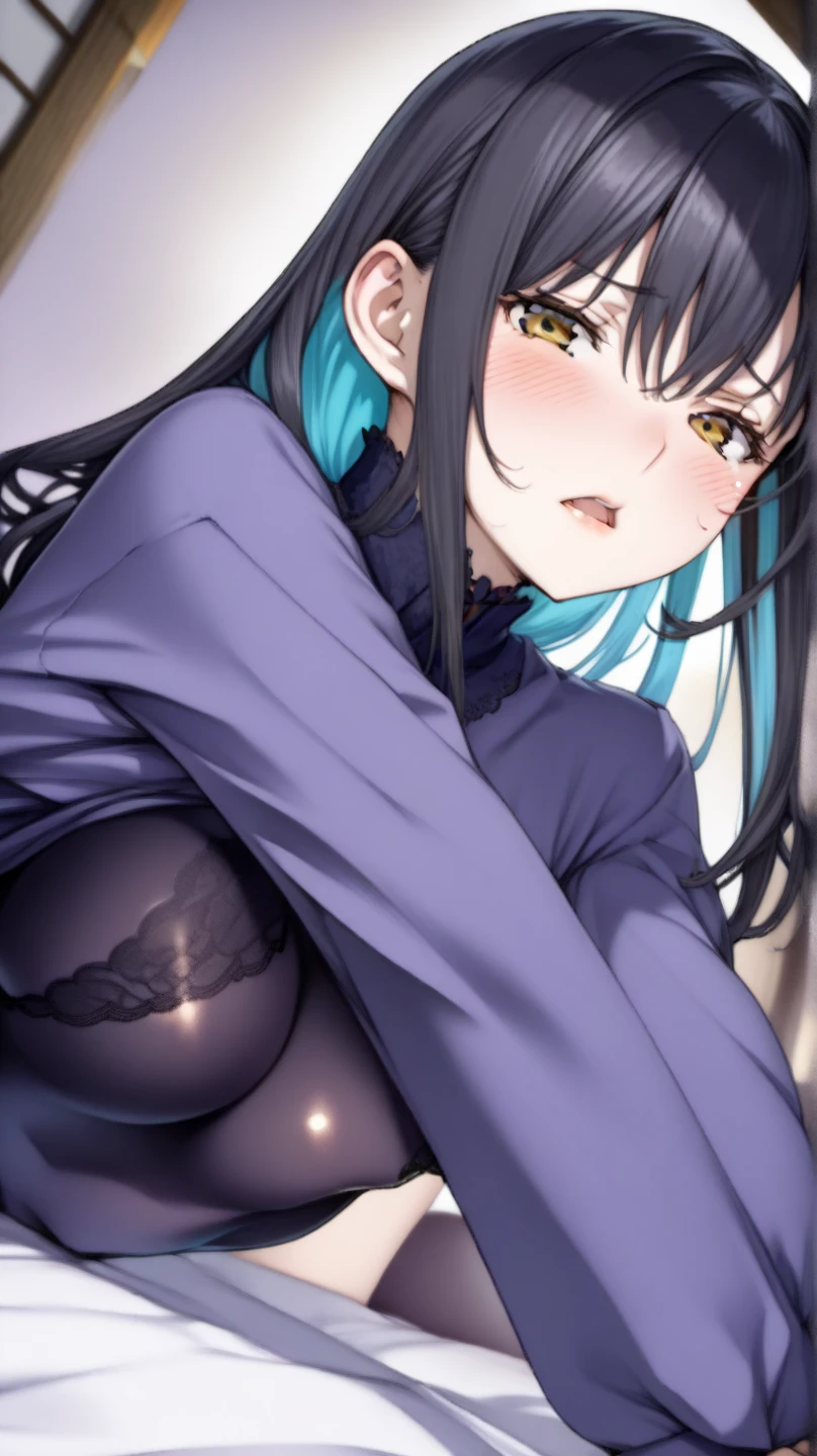 (((best quality, highres, masterpiece, uncensored, high quality, ultra detailed, extremely detailed CG, hiqcgbody, beautiful face, beautiful eyes, extremely awesome detailed CG unity 8K HDR wallpaper, perfect anatomy:1.1))), (extremely awesome detailed realistic, extremely awesome detailed 3d:1.0), (1girl, (((iridescence hair, streaked hair, volumey, sideburns, shiny hair, mega twintails, (hair intakes), (Short Bangs:1.8), wavy hair)))), (((((china dress, restrained, bound, collar, cuffs, skindantation, clothing aside, see through))))), (((star-shaped_pupils, close-up, picha))), (((((extremely awesome detailed deep-silky-healthy-lackwarm-foundational-baby face))))), (((((nsfw, peeing, pussy, creampie, blushing, crying, tears, crying, chubby, bed, Pregnant woman, bloated belly, cum, penis, tears, small breasts, nipples, large insertion,  teeth, rolling eyes, vaginal, bondage, tongue, open mouth, crying with eyes open, ahegao, tongue out, (reverse suspended congressl, arms behind head, open legs, lying on stomach), restrained, fucked silly)))))