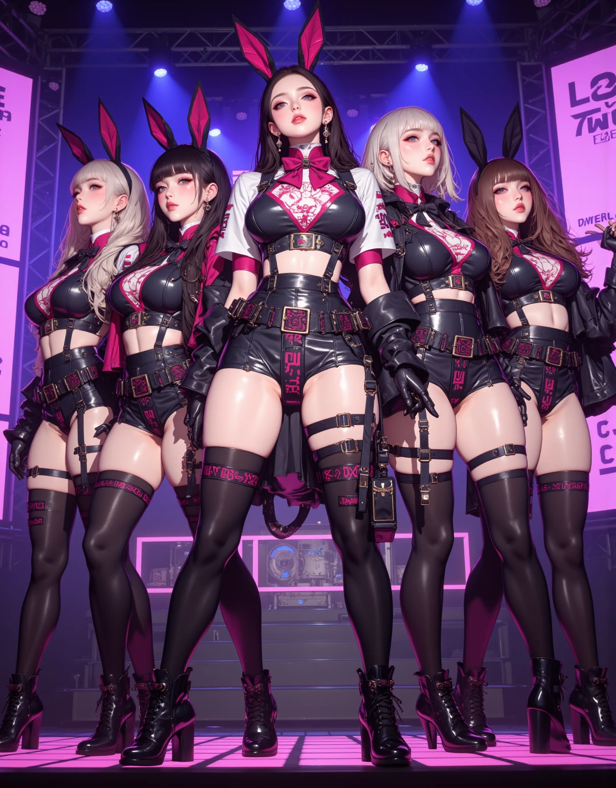 1girls, , Trikot,Playboy Bunny, Netzstrumpfhosen, braune Haare, Anime Niedlich, flush, dicker, , sexy, Titten