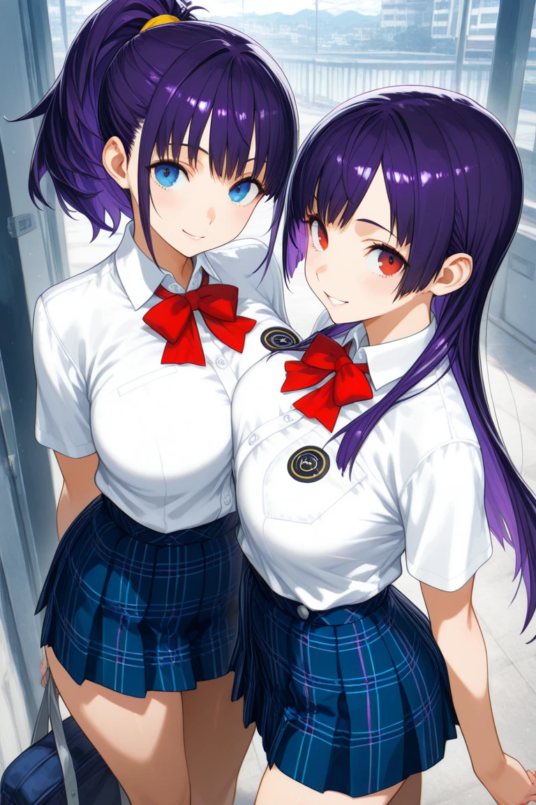 Two girls with ponytails,Lesbian,Unbuttoned,Kendo uniform,Half naked,Dark Japanese-style room,In heat,Showing genitals