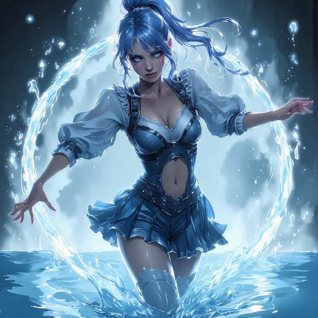 A stunning a ((Intricately detailed photo)),((Ultra-realistic最high quality)),((photorealistic)),(sharp focus),(highest resolution),((the most absurd quality)),(masterpiece), Official artwork, beautiful deep glass cup, carefully captured, ((filled with colorful liquids with bubbles and foam)), excellent dynamic composition, professional camera work: 1.4,(Increase quality:1.3), (best quality real texture skin:1.35),(perfect proportions),(anatomically correct),(perfect female body),(slim-muscled body:1.13),(Super beautiful face),(realistic face),(highly detailed face), (dressed in a colorful foam:1.5(Intricately detailed:1.34)), Ferry, long hair, FerryBase, thighhighs, bare shoulders, odczuwalne jest zimno, and water vapor begins to form on the outside of the glass, floating in the air, Detailed reflections dance on the surface of the crystal clear drink, creating an expansive and minimalist backdrop that catches the eye. Dim ambient lighting adds to the air of mystery, promising that tomorrow's sunrise will cast a warm, inviting glow on the stage. (glass), (vodka), ((tiny woman diving into a glass of vodka)), (floats), (condensation),