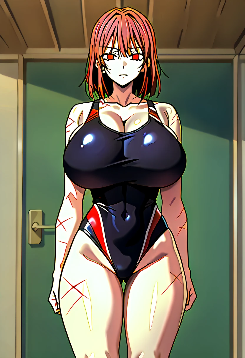 <lora:Juri:0.8>,JURI, 1girl, solo, red_hair, short_hair, blue_eyes, headband, gloves, eyepatch, (gigantic_breasts:1.2), lying, muscular, thighhighs, short hair, fingerless gloves, torn clothes, on back, leotard, elbow gloves, closed eyes, abs, muscular female
masterpiece, high quality, very_high_resolution, large_filesize, full color,