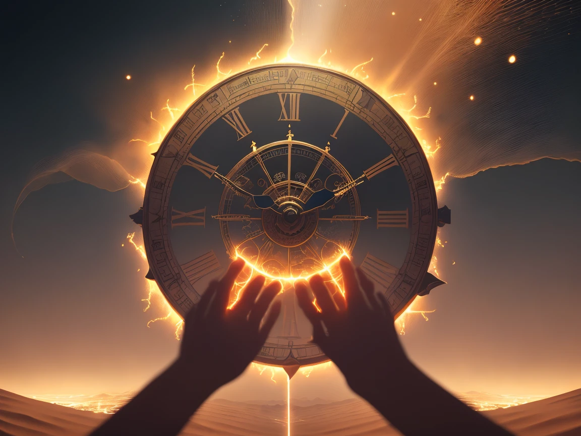 A hand with the power of time, time control