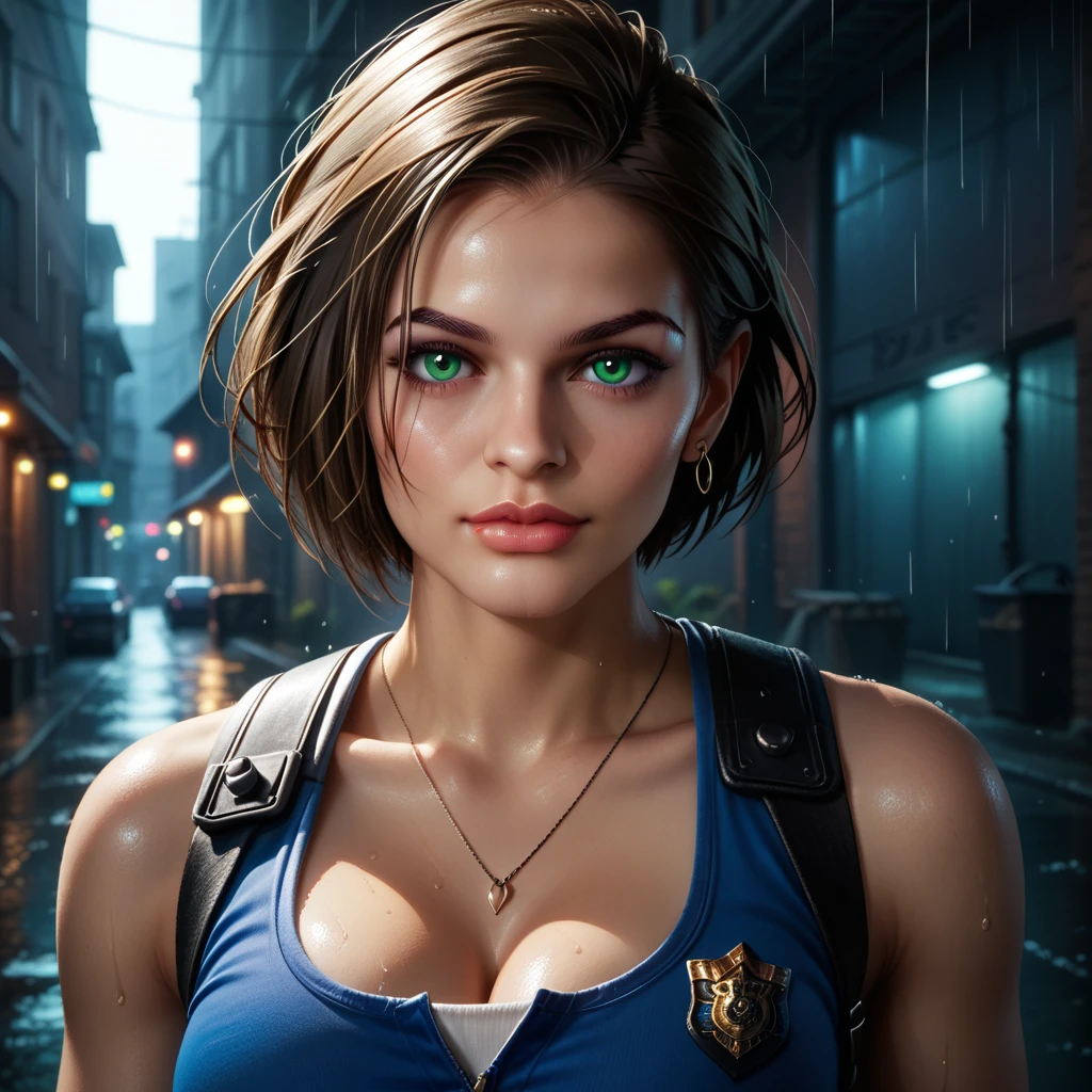 animation of resident evil 3 remake, jill valentine, 3d, animation, 8k, uhd, severe low lighting, high quality, sharp focus, fujifilm XT3 --auto --s2
