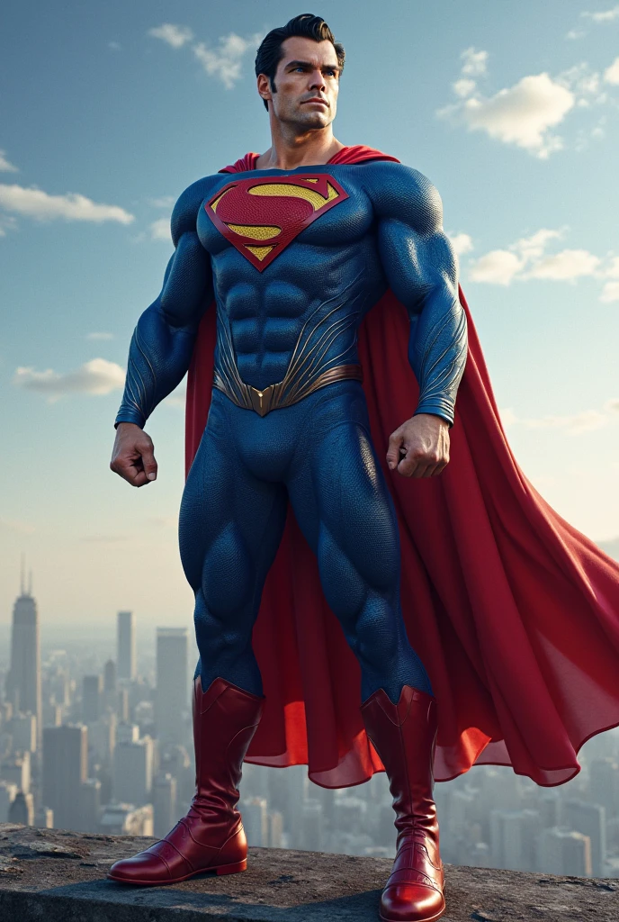 male superhero wearing tight blue spandex with red thong over it
