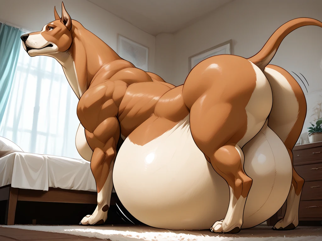 Daddy anthro zebra, NSFW, by darkgem, huge genitals, hyper balls, big horse penis, muscular, masterpiece, realistic, detailed fur, extremely hung, cock vore, duo, sex from behind, inflation