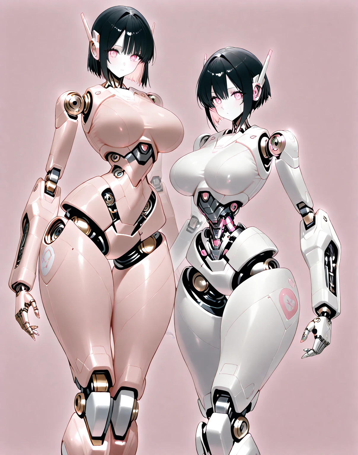 (Very detailed: 1.5) Futuristic mecha girl on neon flashing sci-fi magazine cover, (Cyberpunk: 1.3) style, wearing stylish combat suit with glowing accents, confidently posing as a giant robot in the background, (bold typography: 1.2), dynamic composition, bright colors, (Akira style: 1.1), (Hajime Sorayama inspiration: 1.2), pregnant, pregnant belly