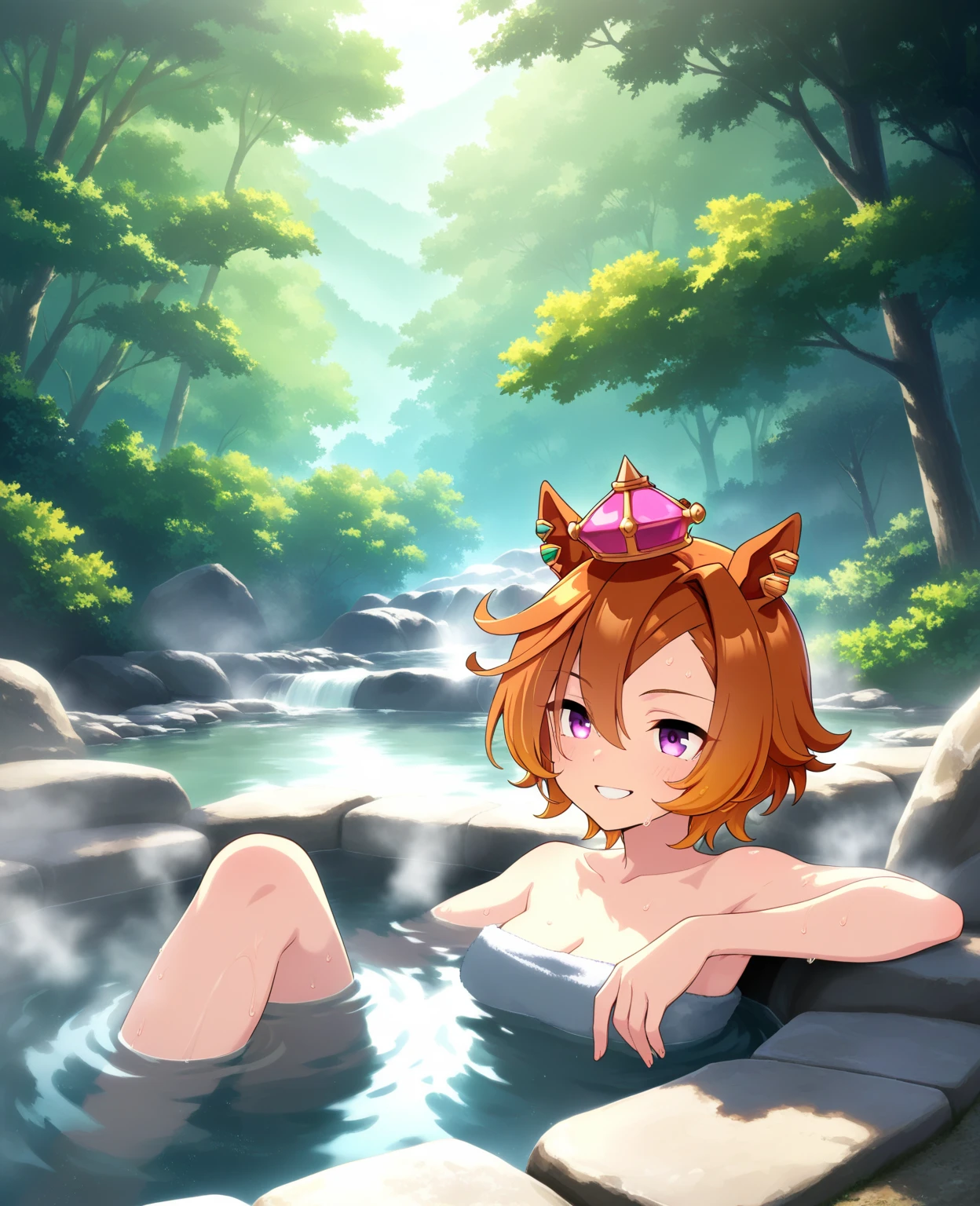 (masterpiece), best quality, 4K, expressive eyes, perfect face,Mature female,1 girl (nilou,Genshin impact),nude,swimming poolbackground,medium breasts,smile seductively,nipples,wet,slim figure