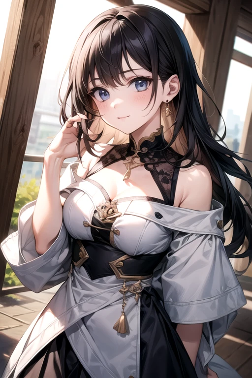 best quality, cute cat ears girl, Cute fantasy world lightly dressed, fantasy world, smooth skin, Upper body is shown,
