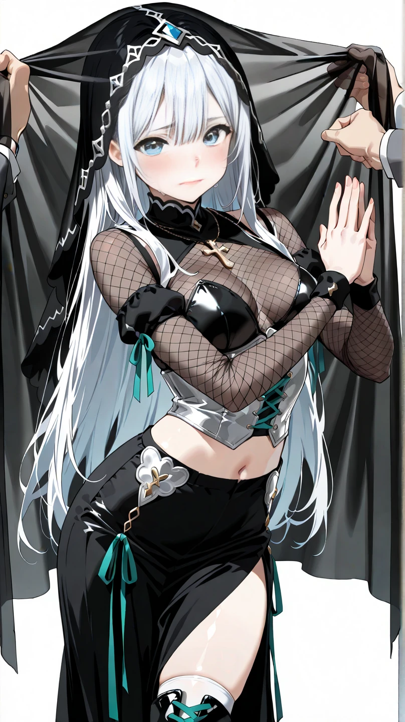 nsfw,((shibari))), ((arm behind back)),(((fully tied up))),restrained,((top quality, 8k, masterpiece: 1.3))), crisp focus: 1.2, beautiful woman with perfect figure: 1.4, slender abs: 1.2, ((layer cut, big: 1.2)), wet body: 1.5, highly detailed face and skin texture, Detailed Eyes, Double Eyelids, Long Hair, BDSM, Slave, Bondage, Collar, From Below, Leather Panties, Maid Clothes, Skirt