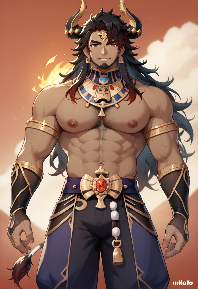 One men is a king,muscle big body,beard