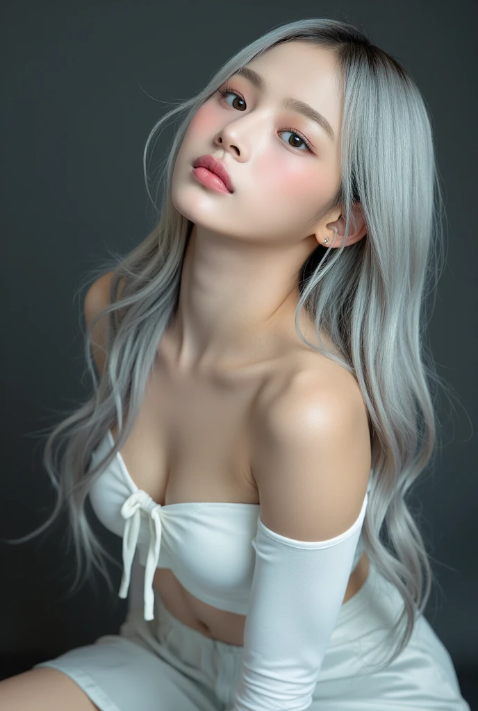 NSFW, 8K,ultra high definition,(masterpiece:1.2, best quality), (magazine cover), (많은 텍스트가 포함된 다채로운 magazine cover),fascinating, elegant, Trend, trend, radiant, head turner, dazzling, elaborate, very cool, dramatic, brave, ((swedish model)), ((((white hair)))), It shows off her enhanced look perfectly... She has perfect makeup, (((((saggy big breasts,gbig breasts,Sexy))))), 그리고 is striking a sexy, erotic pose), Her body is perfectly toned, sunny beach background, (very detailed:1.2)((((100%all nude,Lots of pubic hair)))),((red lipstick)),Blue Eyes,(Very long hair),((((bust)))),