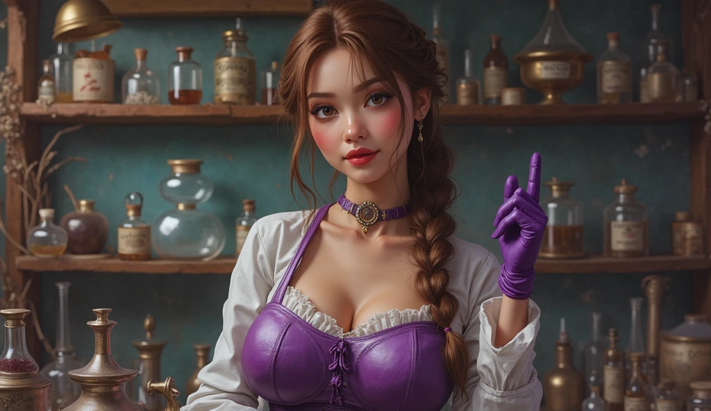 mejor calidad, obra maestra, (realista: 1.2), Deamical portrait 1 girl, con enormes ojos realistas, Teaching erect breasts, desnuda, estilo pixar, por tim burton