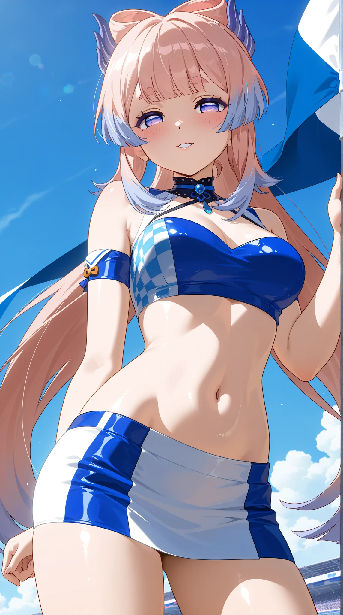 best quality, masterpiece, highres, solo, {negev_girlsfrontline:0.90}, {night:1.10}, {starry sky:1.10}, beach, beautiful detailed sky, {extremely detailed background:1.20}, {standing:1.10}, looking at viewer, {bikini:1.30}, light smile