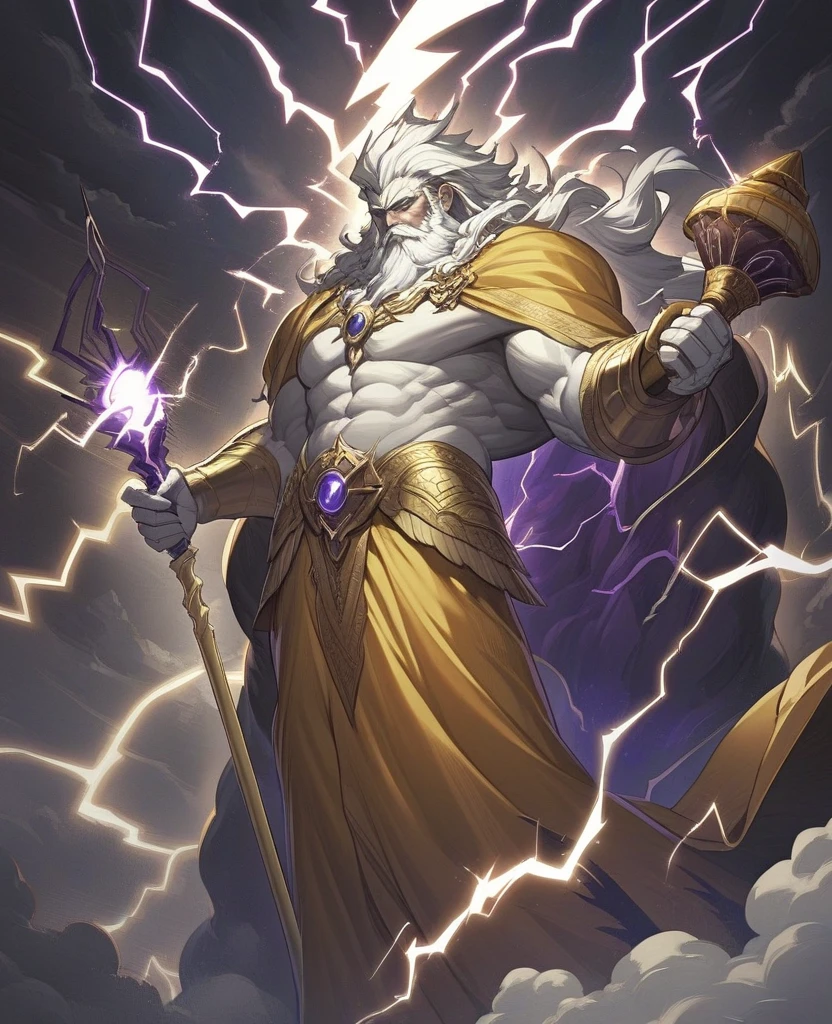 anime character with a sword and a star in his hand, furious god zeus, a massive celestial giant god, male djinn man demon hybrid, legendary god holding spear, 8 k hd wallpaperjpeg artifact, 8k hd wallpaperjpeg artifact, greek god in mecha style, man male , god of moon, furry, anthro, tiger, 
