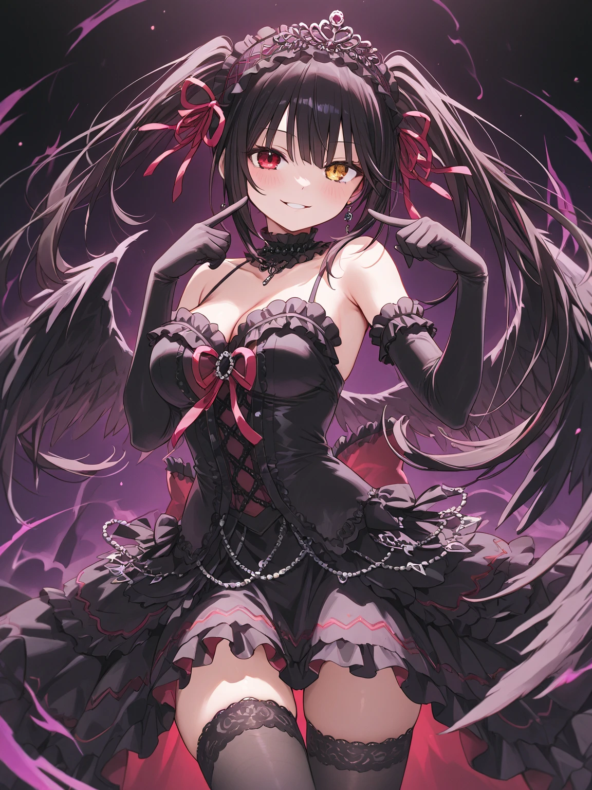 Crazy Smile, 狂ったeye, Cutely crafted luxurious hair band,(masterpiece:1.2, Highest quality), (Actual Photos, Intricate details), (1 female, alone, Upper Body, Small breasts) ,Scary atmosphere、Distorted facial expressions、Horror Art、Bloodの雨、Bloodを流す、Bloodしぶき、悪魔のeye、redいeye、scar、、火scar、whole body、Torn hair of a woman in slave clothes、(Long Hair)、(eyeにかかる長さの前髪)、、Black Hair、(((eyeの下のクマ)))、青白いskin、Feeling unwell、Pathological、邪悪な笑face、狂ったeye、(Grin)Dramatic makeup,Create mixed media art、White Background(zombie:1.2),Horror 1 Girl, Open_mouth, , red_eye, Blood, Tilt_red_skin, bandage, Injury, Blood_On top of that_face, bandageを巻いた_arm, Blood_On top of that_zombie, Blood_On top of that_hand Delicate features,disaster々new devil horns , Eyelids wide open, The trend is all,Crazy Smile, mouthを大きくOpen, mouthを開けてteethをむき出しにする,獣のような鋭いteeth, Wide lips, 非常に広いmouth, Vermilion cheeks, Blonde, Princess Cut, Ribbon hair ornament, brooch, Shiny candy blue dress, Gold embroidery,Lolita Style, Gothic style, Facing the audience, Otaku Room, Well-built body, Nice body, Ample breasts, Thick body,eyeを大きく開いて、Scary atmosphere、Distorted facial expressions、ねじれた笑face、Bloodまみれの、頭からの出Blood、Bloodしぶき、whole body、Long Hair、Long bangs、(((eyeの下のクマ)))、青白いskin、Feeling unwell、Pathological、邪悪な笑face、狂ったeye、(Grin)Dramatic makeup,Create mixed media art,Well-built,Nice body,Broad shoulders,I focus,(face),Messy Hair,黄色いeye,(光るeye),(Bloodしぶき:1.6),red信号,笑face,big 笑face,teeth,psycho 笑face,gesugao,Dark city background,darkness,night,(close),良いeye, 良いteeth,サディスティックな笑face,,all,光沢のあるskin,詳細なface,Beautiful body,whole body油まみれで光沢感がある whole bodyから湯気が出ている Steam like a sauna room fills the screen.. mouthからの白い息 Luxurious lace long gloves