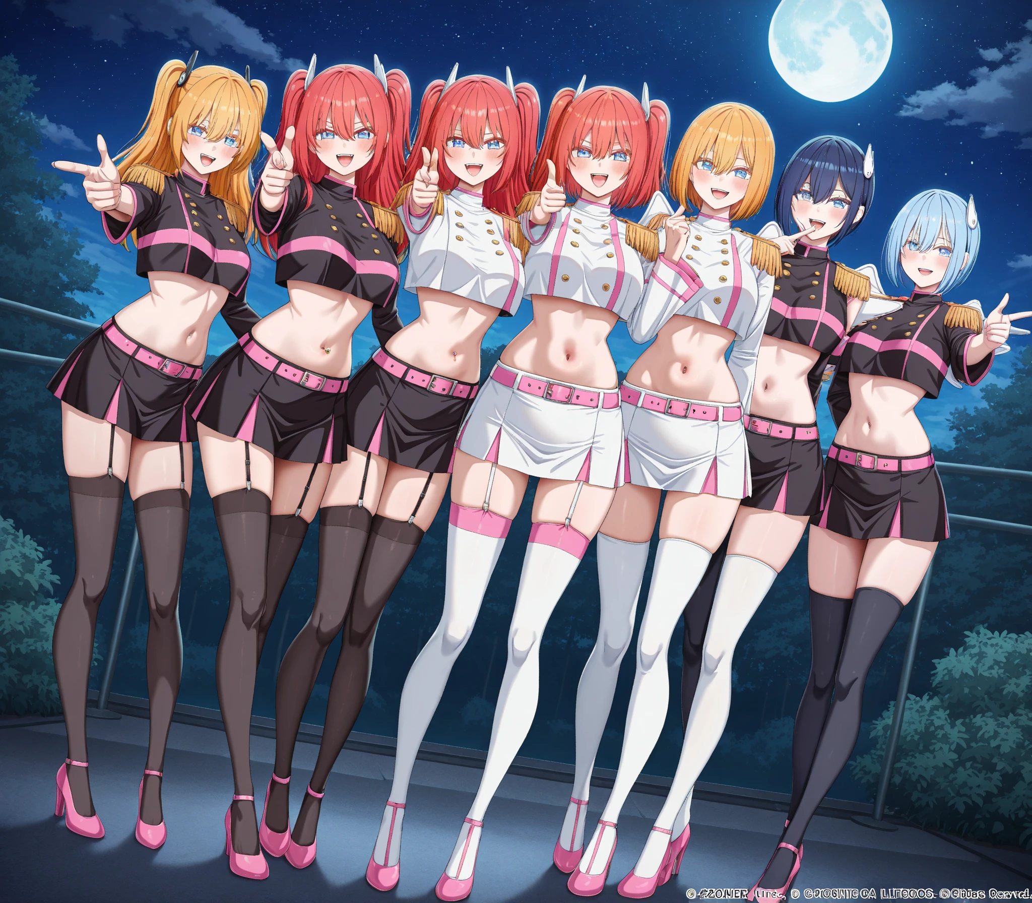 three skinny, naked little girls, long hair, hair of different colors, one with twintail hair, one with ponytail hair, one with loose hair, all little girls with small breasts, two with detailed asses and detailed anuses, all little girls with horns. demon, all little girls with dazzling eyes, all girls with tribal tattoos, all girls wearing school socks and boots, in the desert sands, ultra HD, 8K
