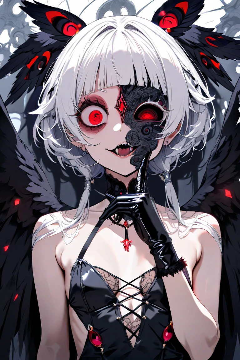 Submissive girl, flat chest, (horror style), looks depressing, high quality, ultra-detailed, crazy details, 4K