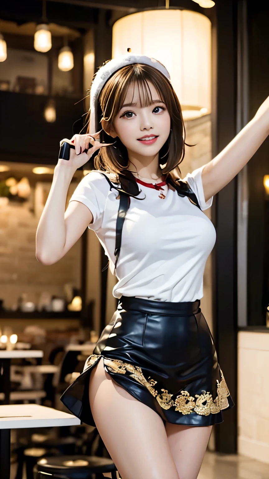 An innocent 20-year-old girl, (Lace Top and Pencil Skirt with Fishnet Stockings:1.5), (high heels), (Dramatic Pose),smile, (High Ponytail),natural Park、RAW Photos, (8k, highest quality, masterpiece:1.2), (Intricate details:1.4)、(Photorealistic:1.4), Octane Rendering, Complex 3D rendering with ultra-detail, Studio Soft Light, Rim Light, Vivid details, Super Detail, Realistic skin texture, Detailed aspect, Beautiful details in the eyes, Highly detailed CG Unity 16k wallpaper, compensate, (Detailed Background:1.2), Glowing Skin, whole body, ((thin legs)), small waist, Cleavage, (looking at viewer:1.2)